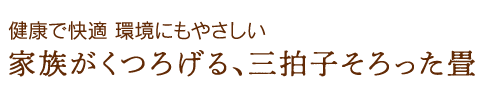 健康で快適 環境にもやさしい 家族がくつろげる、三拍子そろった畳